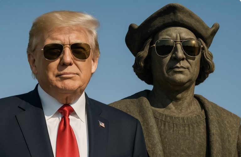 President Trump salutes Italian explorer Columbus